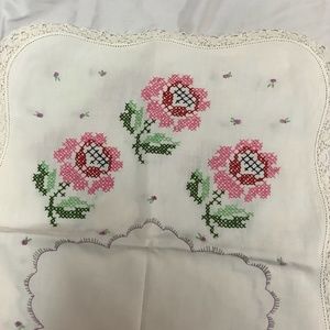 Vintage hand embroidered table top runner